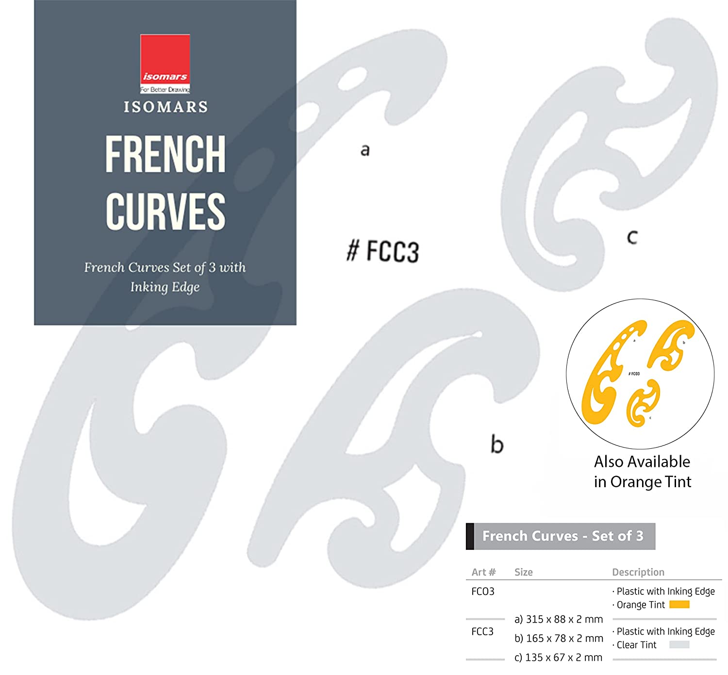 Isomars French Curves - Set of 3