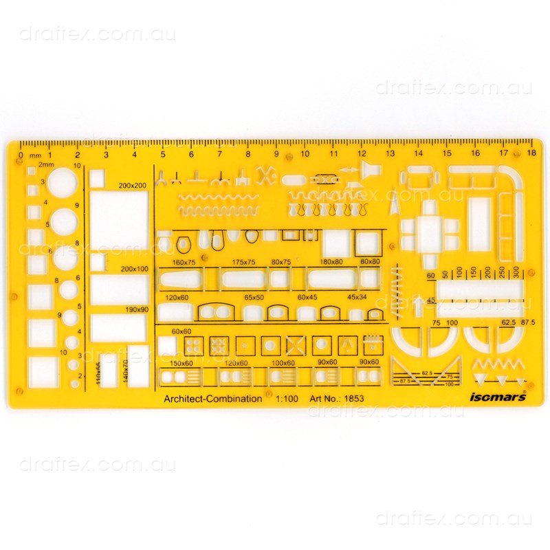 Isomars 1:100 Scale Architectural Drawing Template Stencil