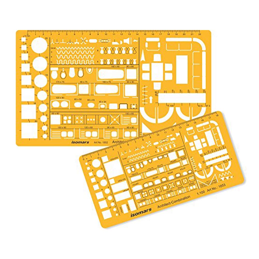 Isomars 1:100 Scale Architectural Drawing Template Stencil