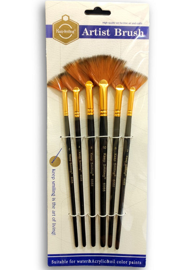 Keep Smiling Fan Brush Set of 6