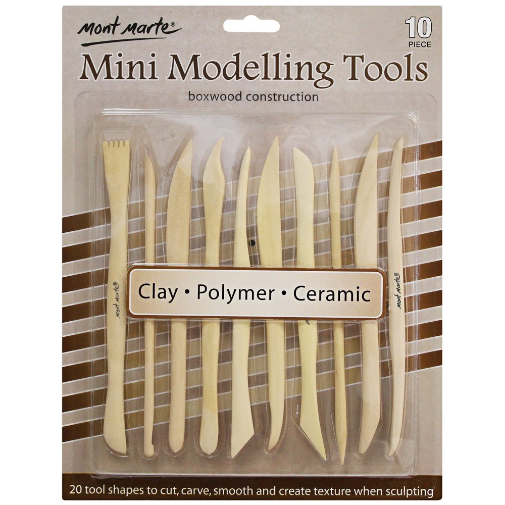 Mont Marte Boxwood Mini Clay Modeling Tools 10 Piece