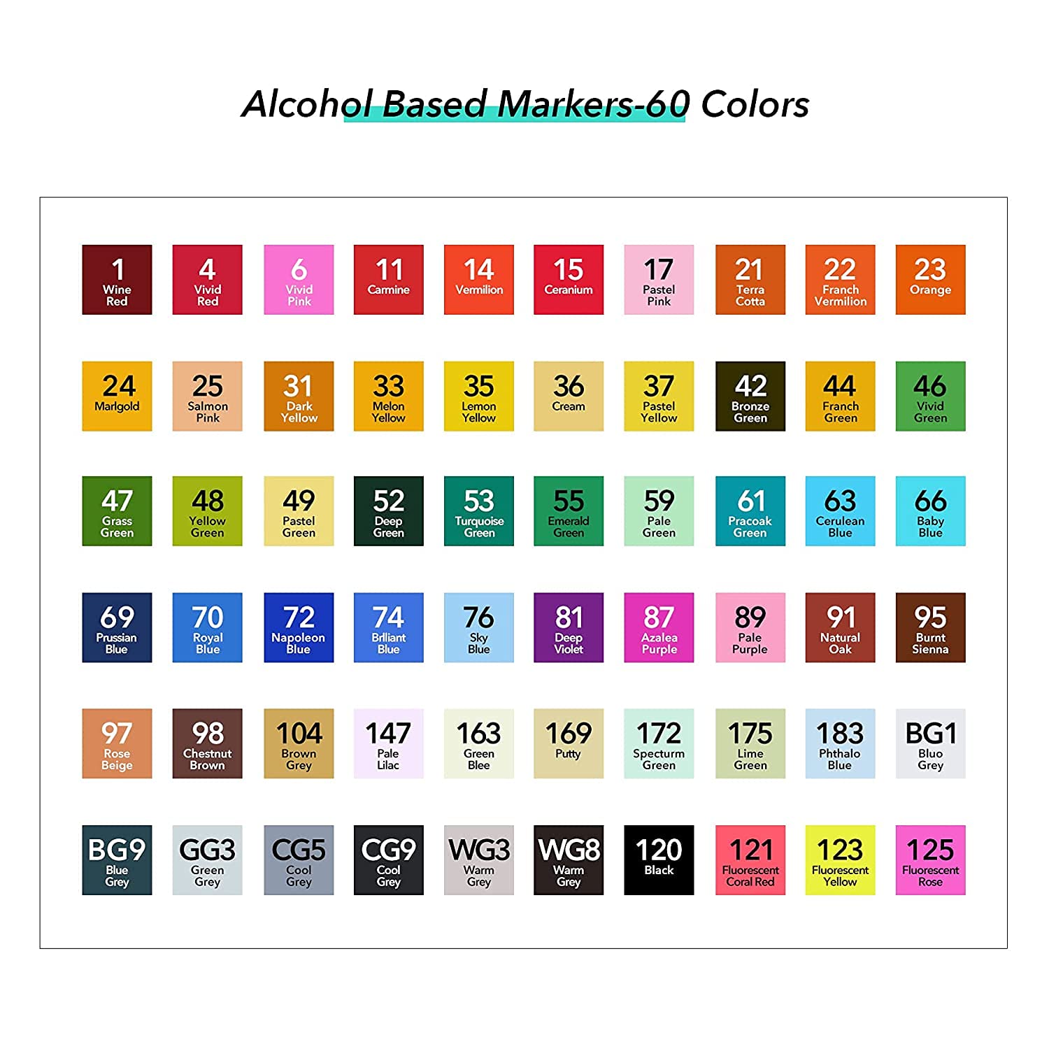 Touch cool Alcohol Markers Professional Art Set 80- Double Ended Blendable Alcohol Based Ink Colors