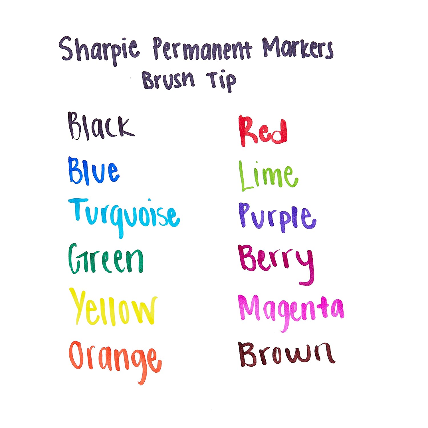 Sharpie Brush-Tip Permanent Markers, Assorted Colors (1810704)(Pack of 12)