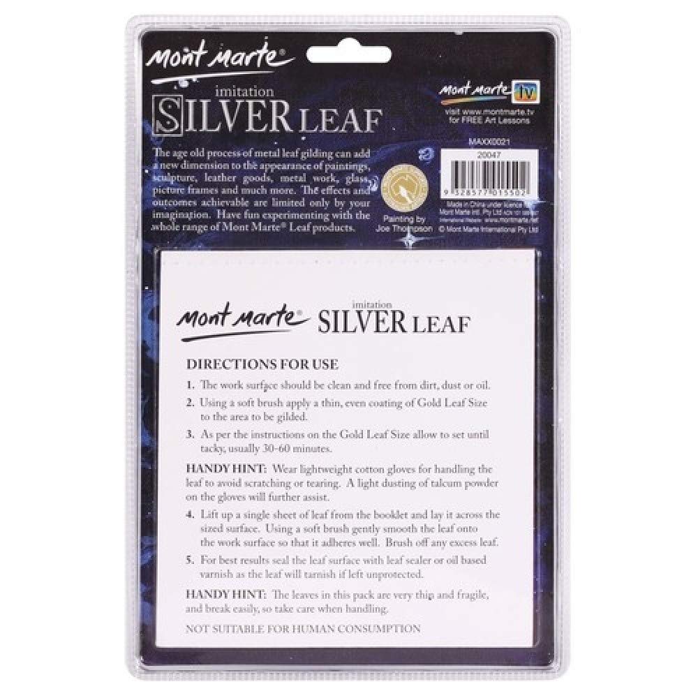 Mont Marte Imitation Silver Leaf - 25 Sheets (Silver)