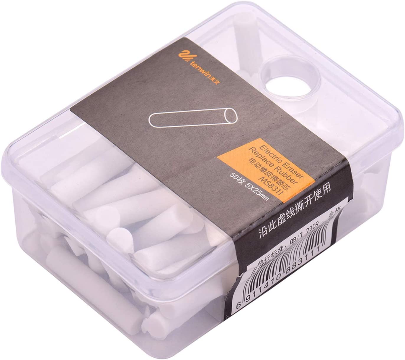 Tenwin Eraser Portable Electric Eraser Refills 50pcs Dia. 5mm Big Eraser Refills