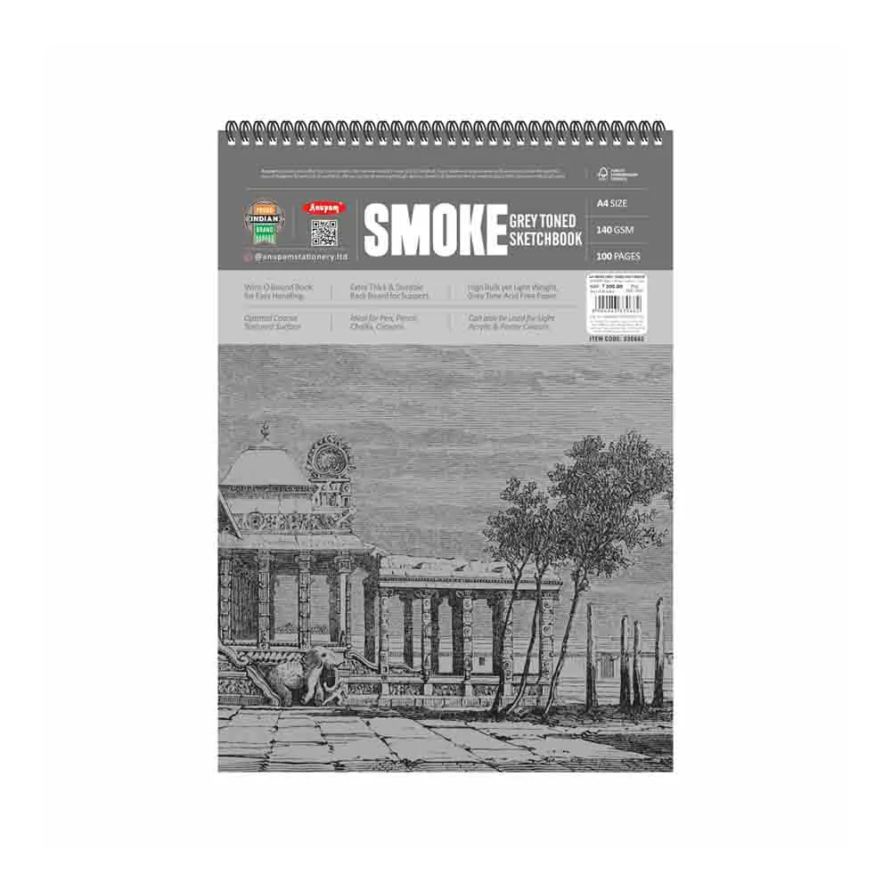 Anupam Smoke Grey Toned Wire-O Sketchbook (140 GSM) A4