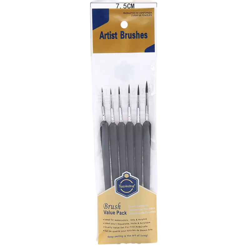 Keep Smiling 6 pcs Set Liner Brush Fine Detailing Paint Brush for Painting