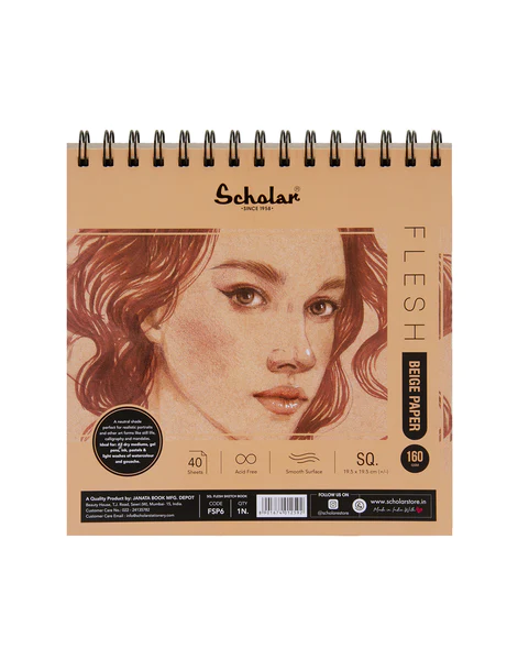 Scholar SQ Flesh Beige Paper Sketch Pad (FSP6)