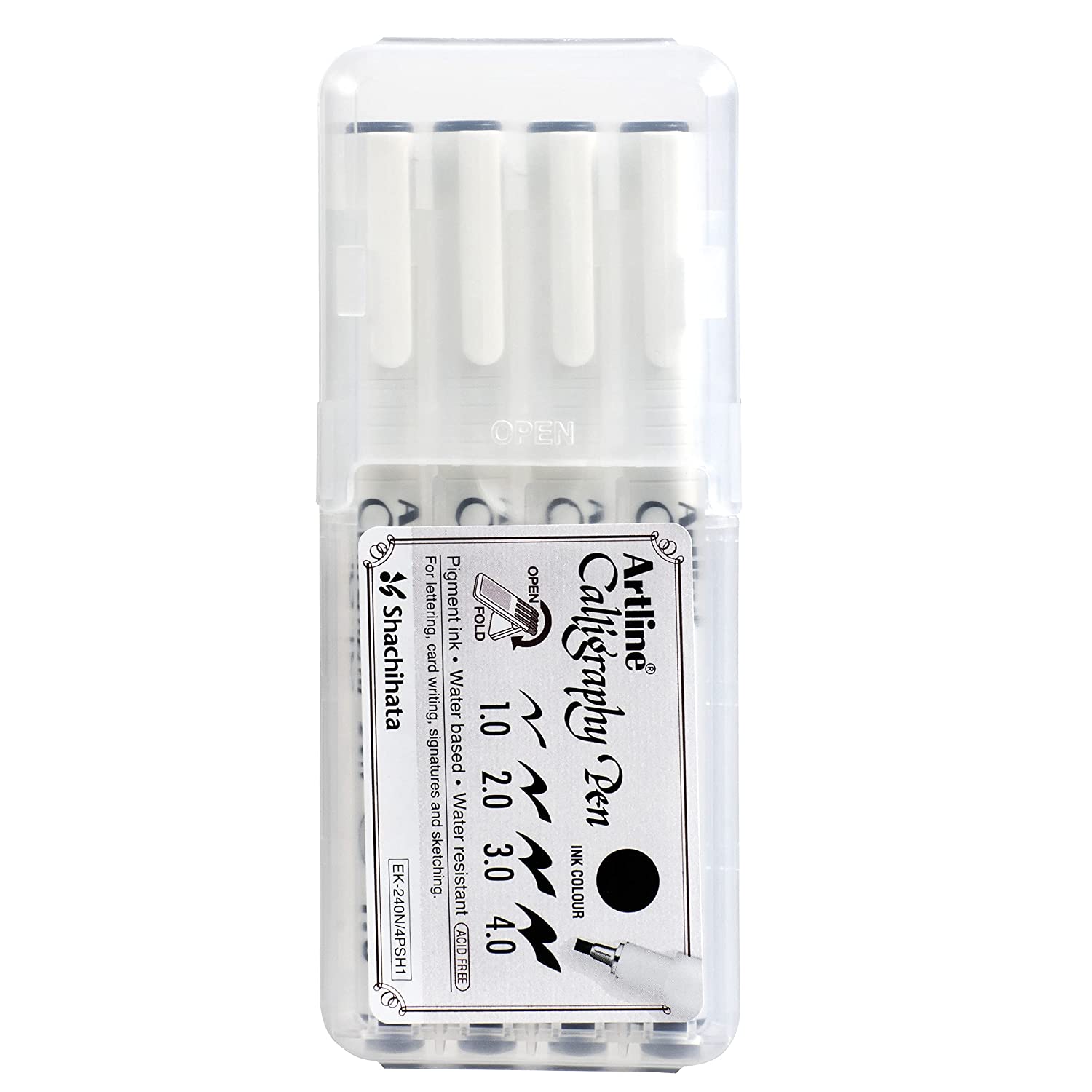 Artline Water Based Calligraphy Pen Set - Black - Pack Of 4