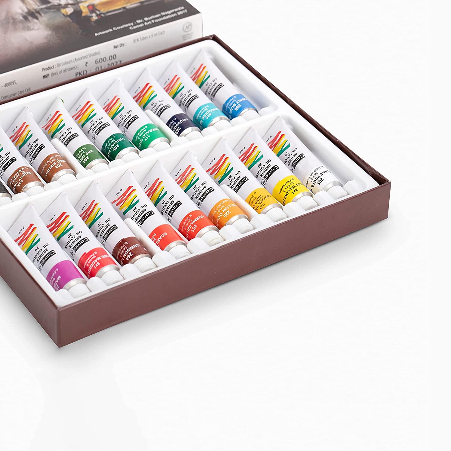 Camel Artist Oil Colours 18 Shades 9ml Each, Multicolor, (118710)