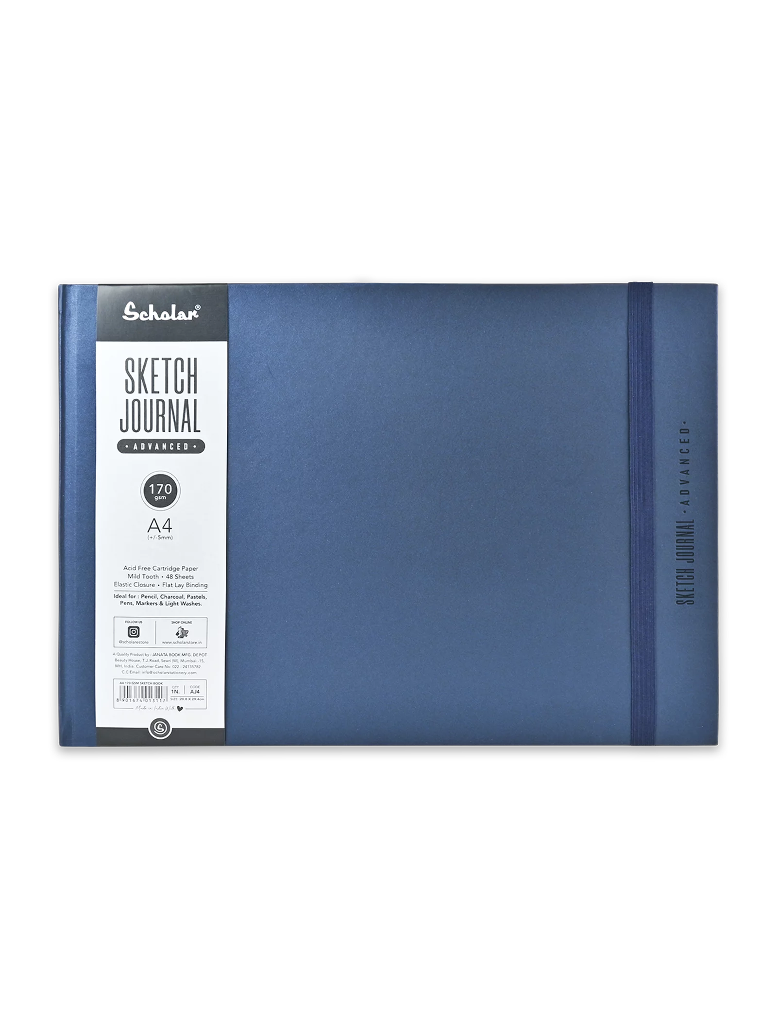 Scholar 170 GSM Sketch Journal Advanced Glue Bound 48 Sheets A4 
