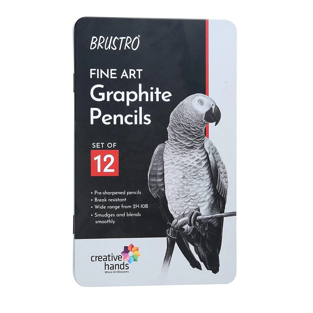 Brustro Artists Fineart Graphite Pencil Set of 12 BRAGPN12