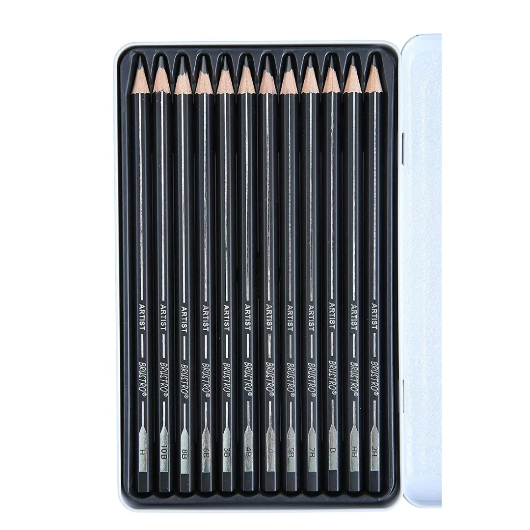 Brustro Artists Fineart Graphite Pencil Set of 12 BRAGPN12