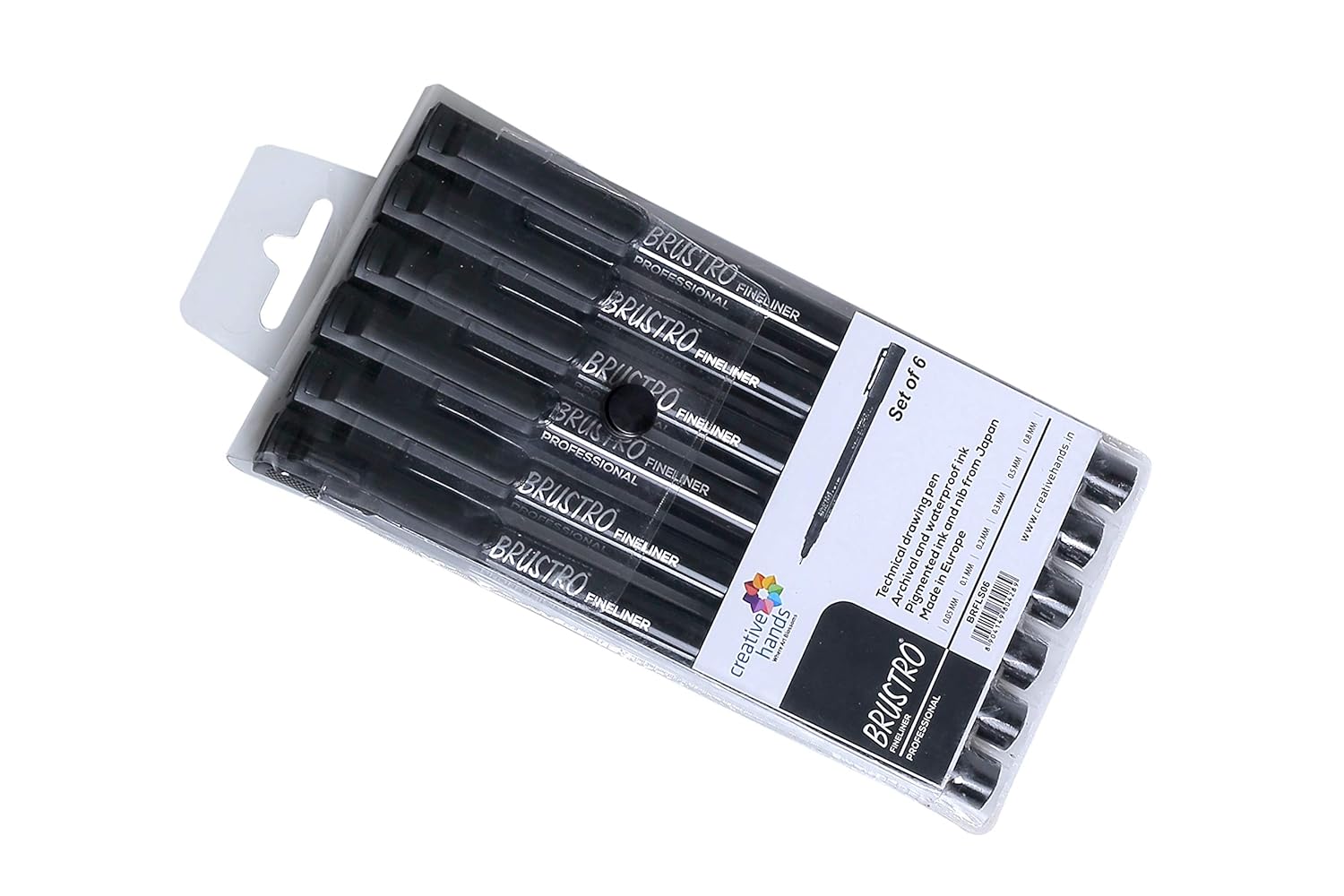 BRUSTRO Professional Pigment Based Fineliner - Set of 6