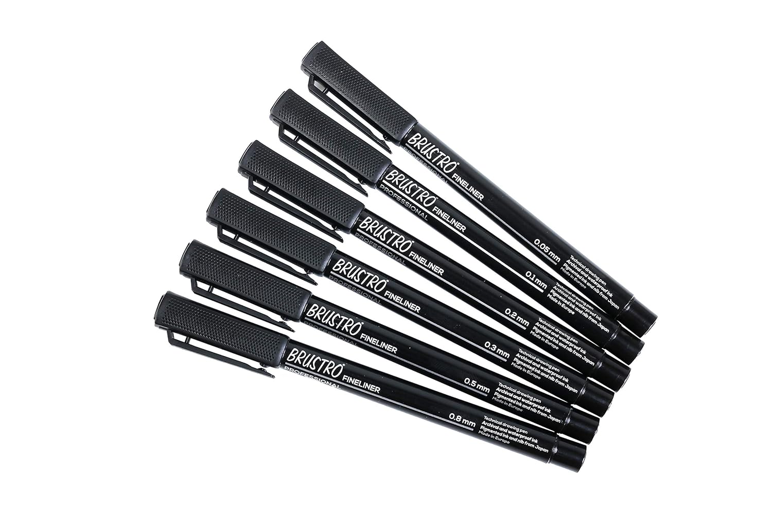 BRUSTRO Professional Pigment Based Fineliner - Set of 6