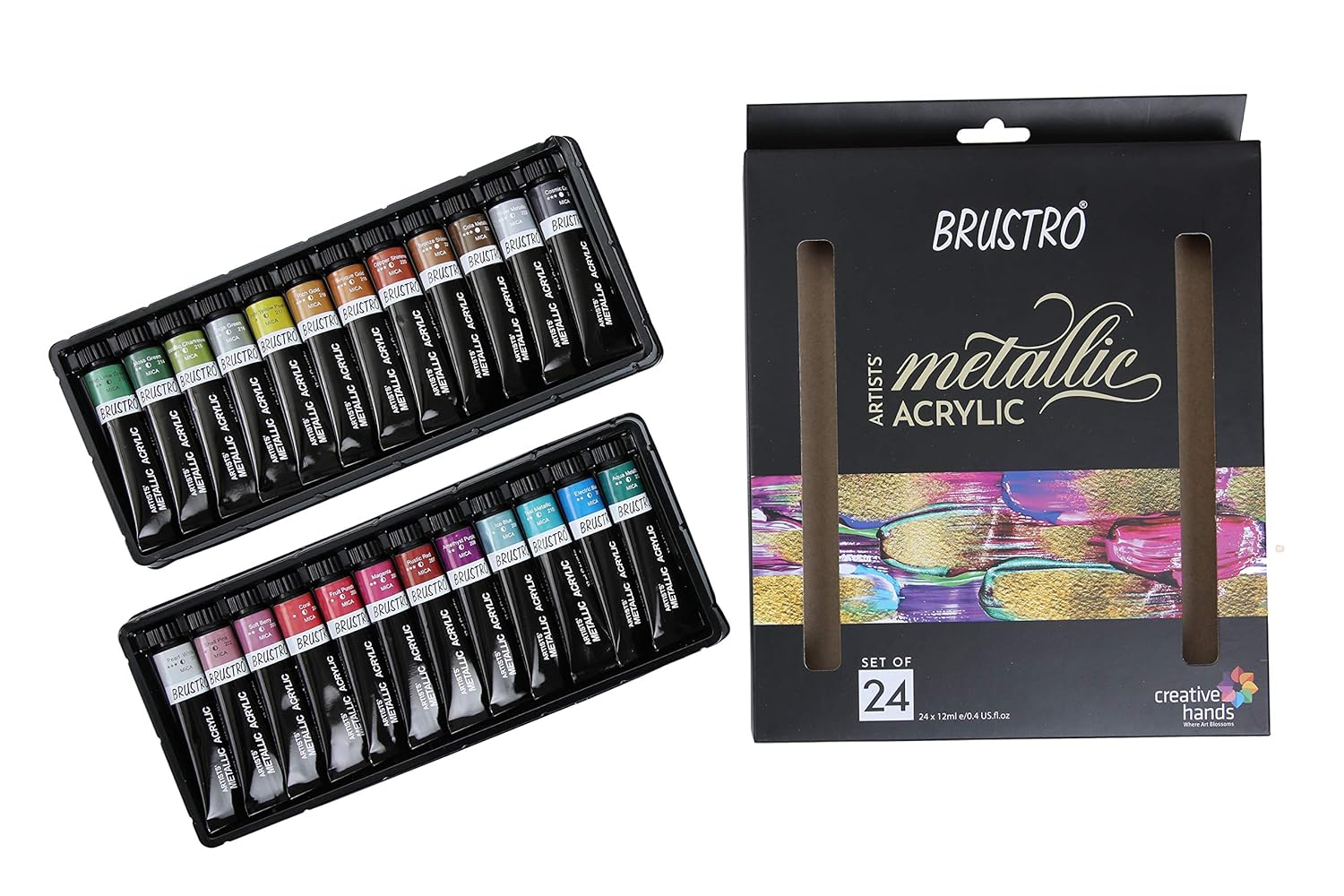 BRUSTRO Artists Metallic Acrylic Set of 24x12ml