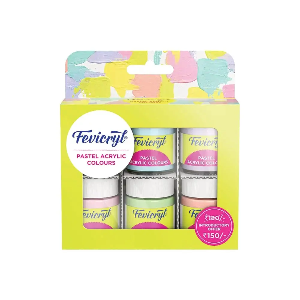Fevicryl Pastel Acrylic Colours - Set of 6 (15ml)