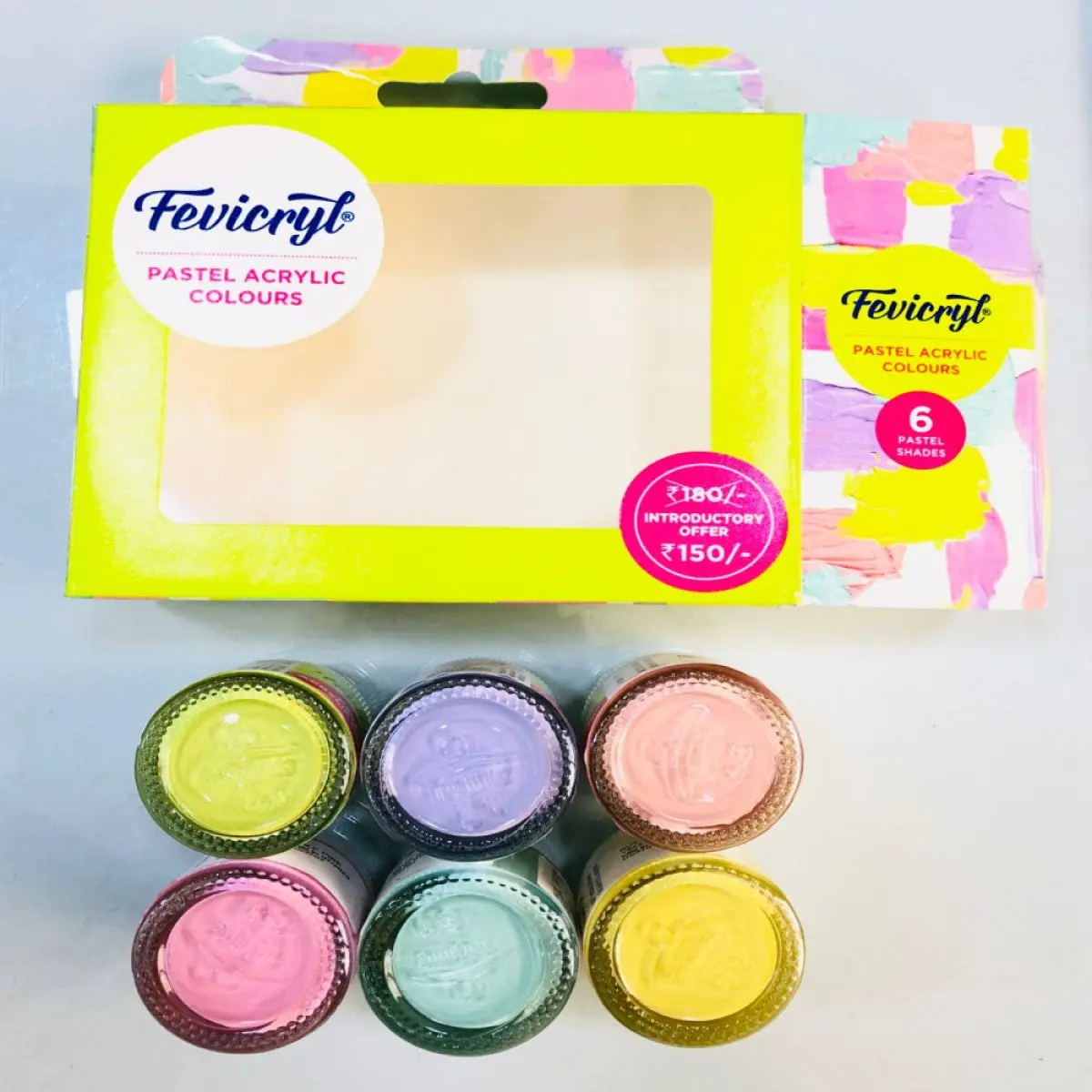 Fevicryl Pastel Acrylic Colours - Set of 6 (15ml)