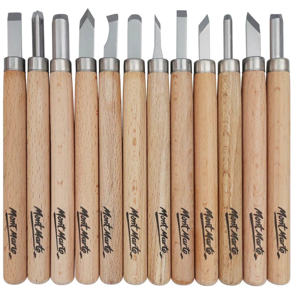 Mont Marte Wood Carving Set Premium 12pc