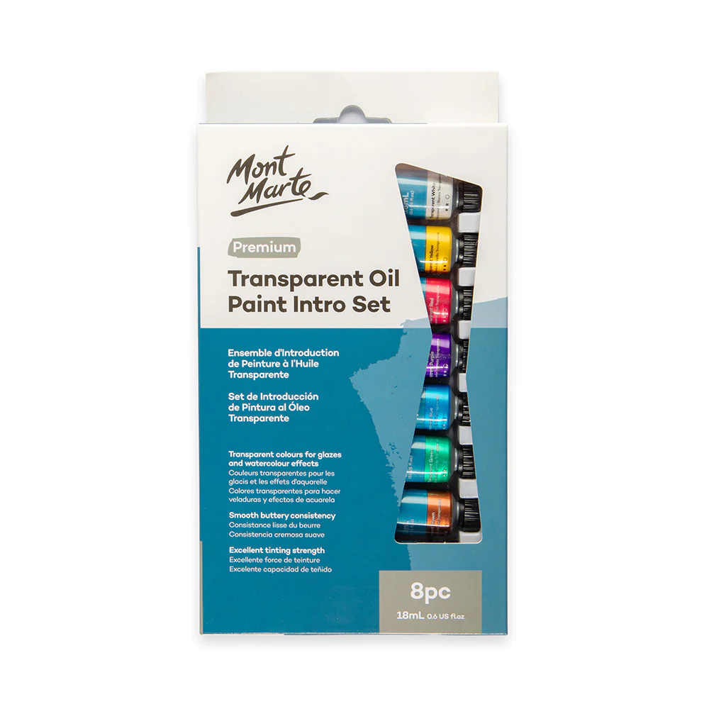 Mont Marte Transparent Oil Paint Intro Set 8X18ml MPOT8181