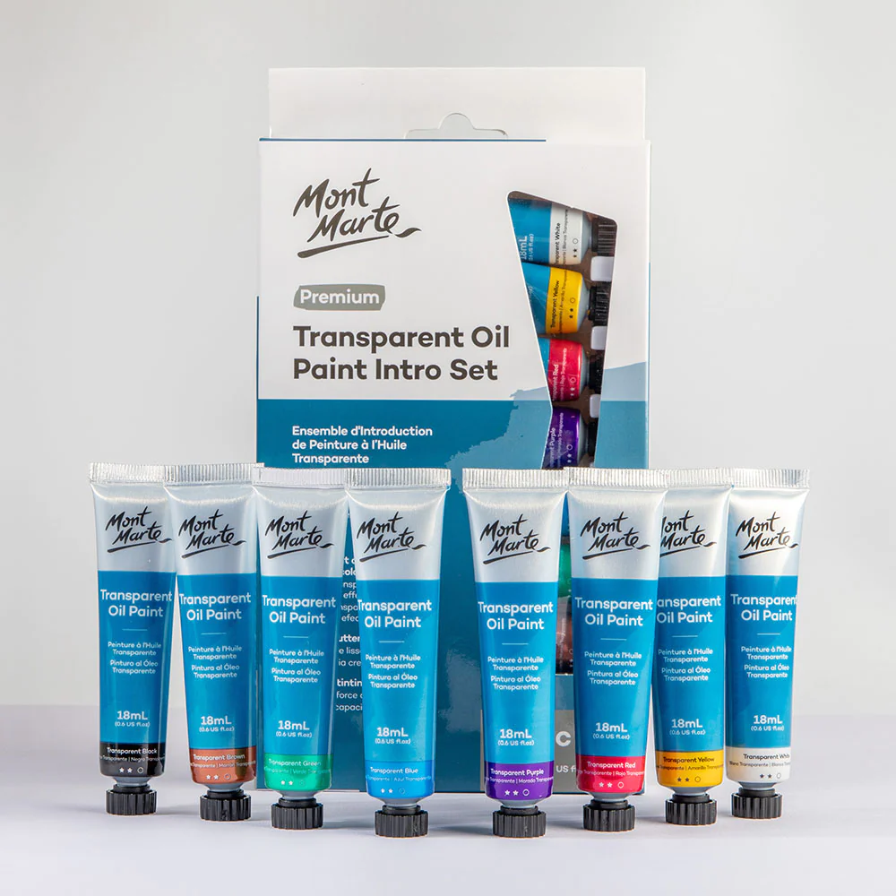 Mont Marte Transparent Oil Paint Intro Set 8X18ml MPOT8181