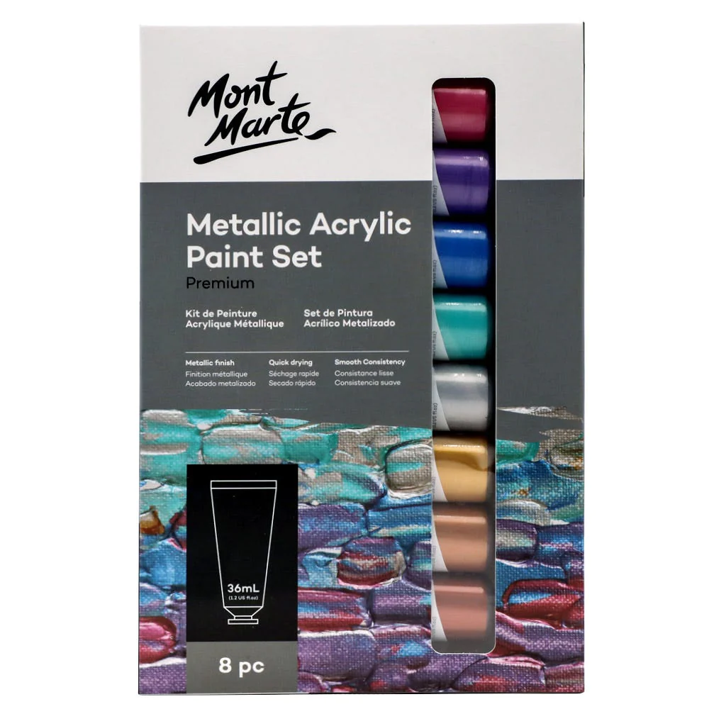 Metallic Acrylic Paint Set Premium 8pc x 36ml