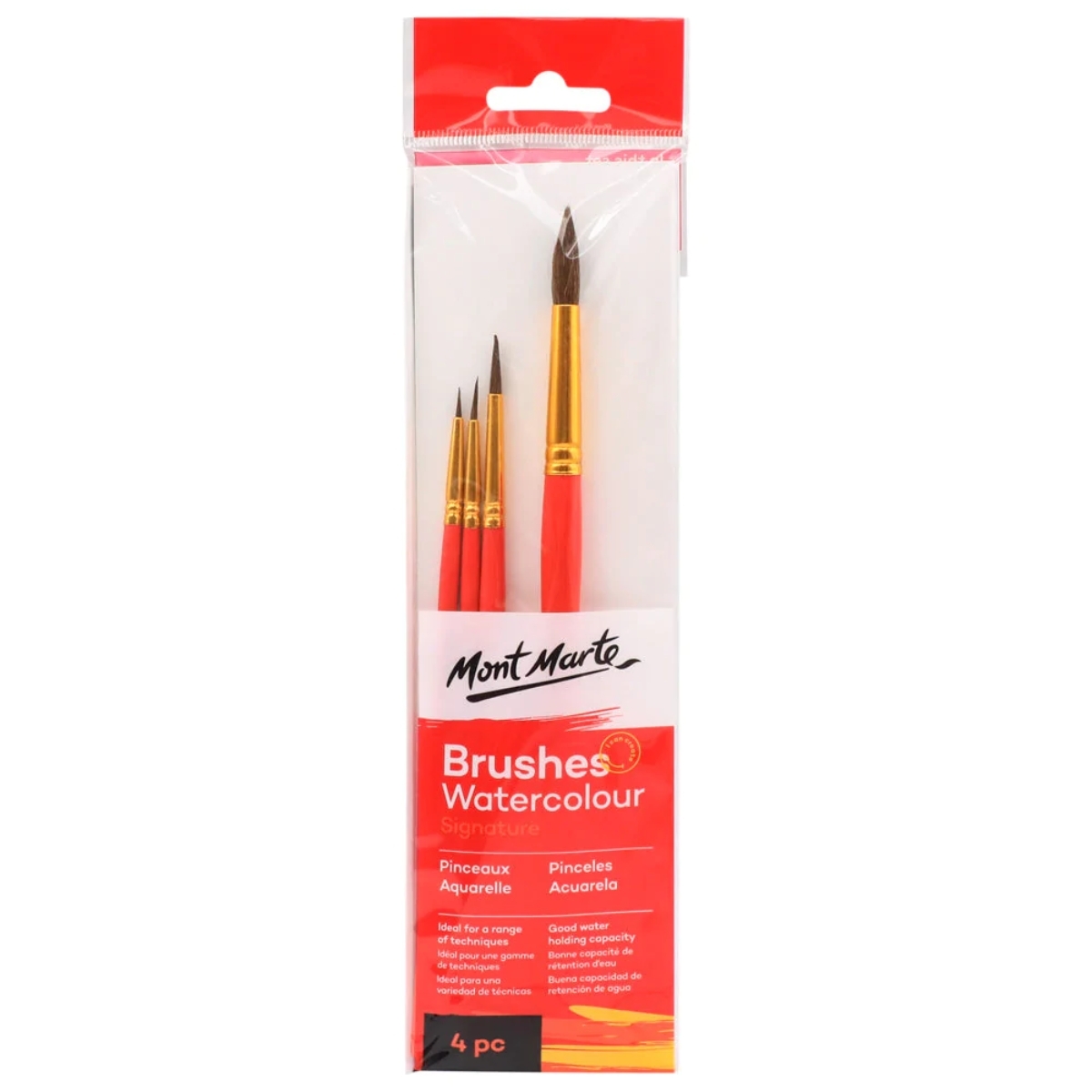 Mont Marte Gallery Series Paint Brush Set - Watercolour 4pc