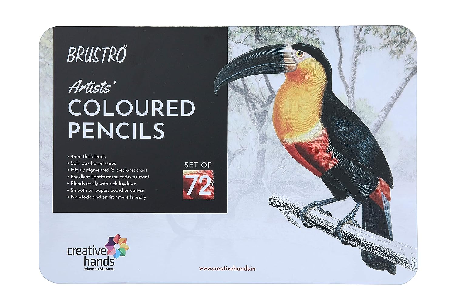 Brustro Artists Colour Pencil Set of 72 ( In Elegant Tin Box )