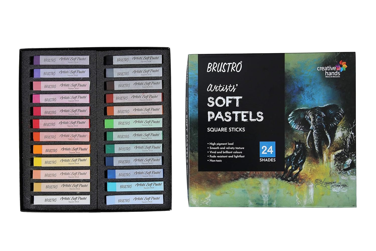 BRUSTRO Artists Soft Pastels Set of 24