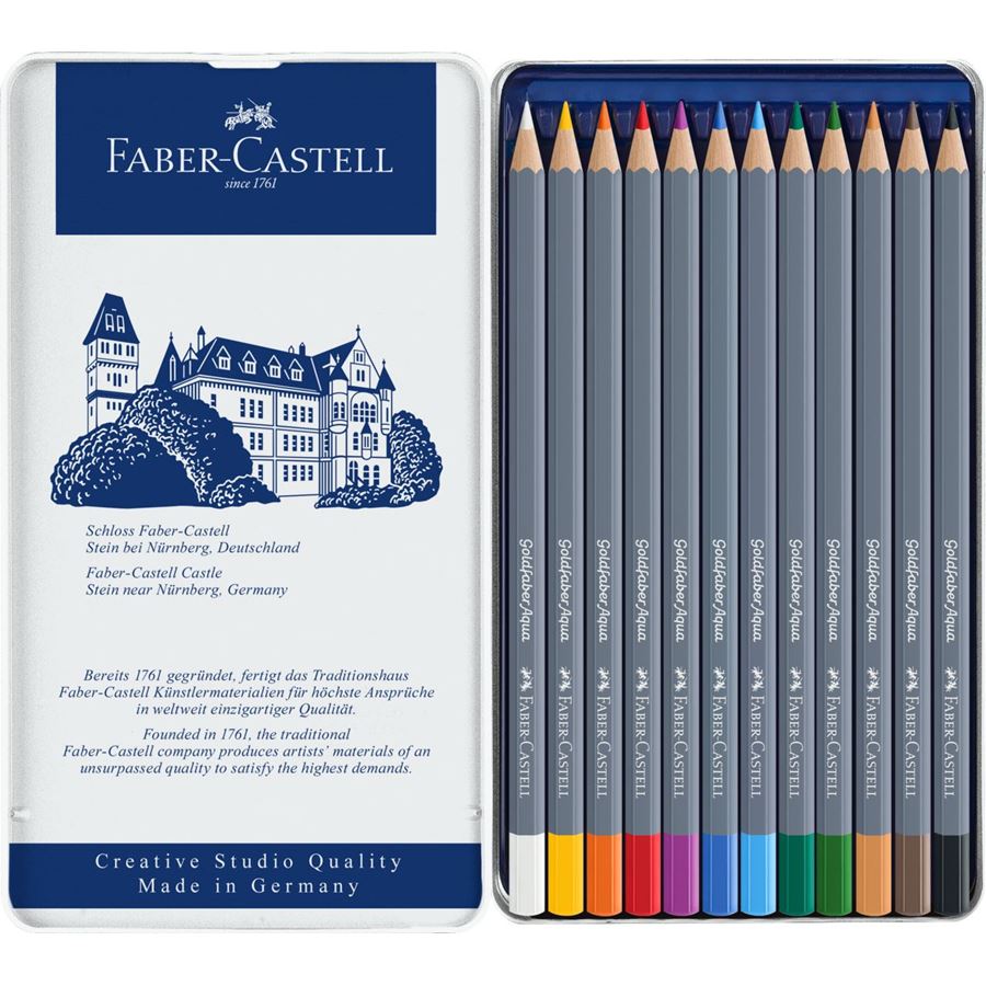 Faber-Castell GOLD FABER AQUA COLOR PENCILS- TINOF12