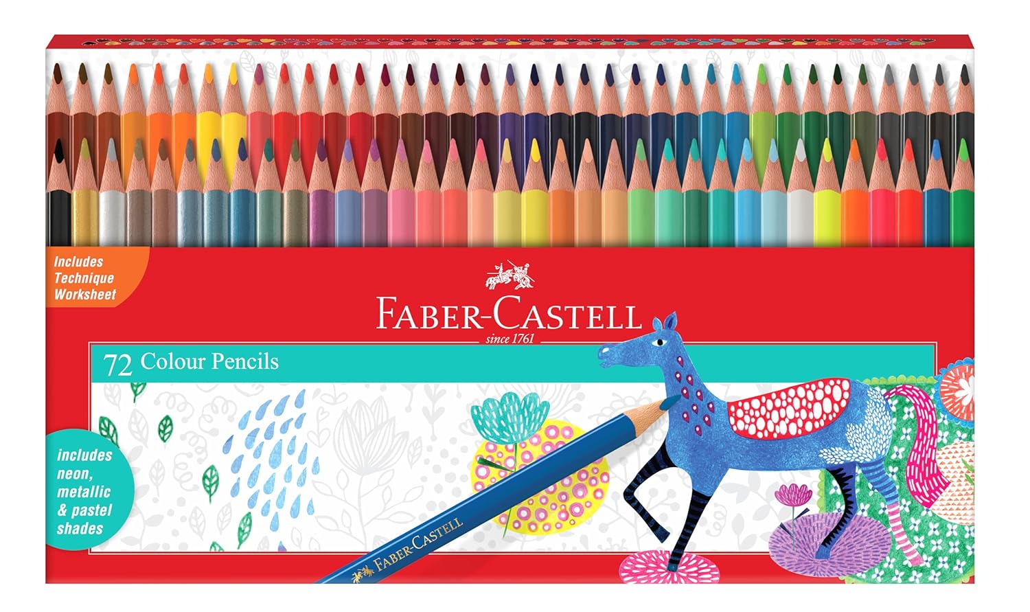 Faber-Castell Triangular Colour pencils - Pack of 72 (Assorted)