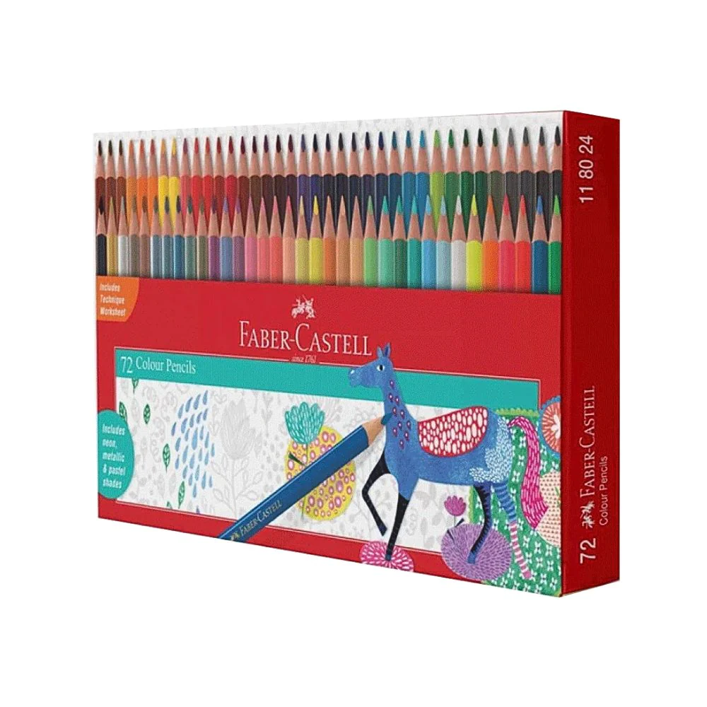 Faber-Castell Triangular Colour pencils - Pack of 72 (Assorted)