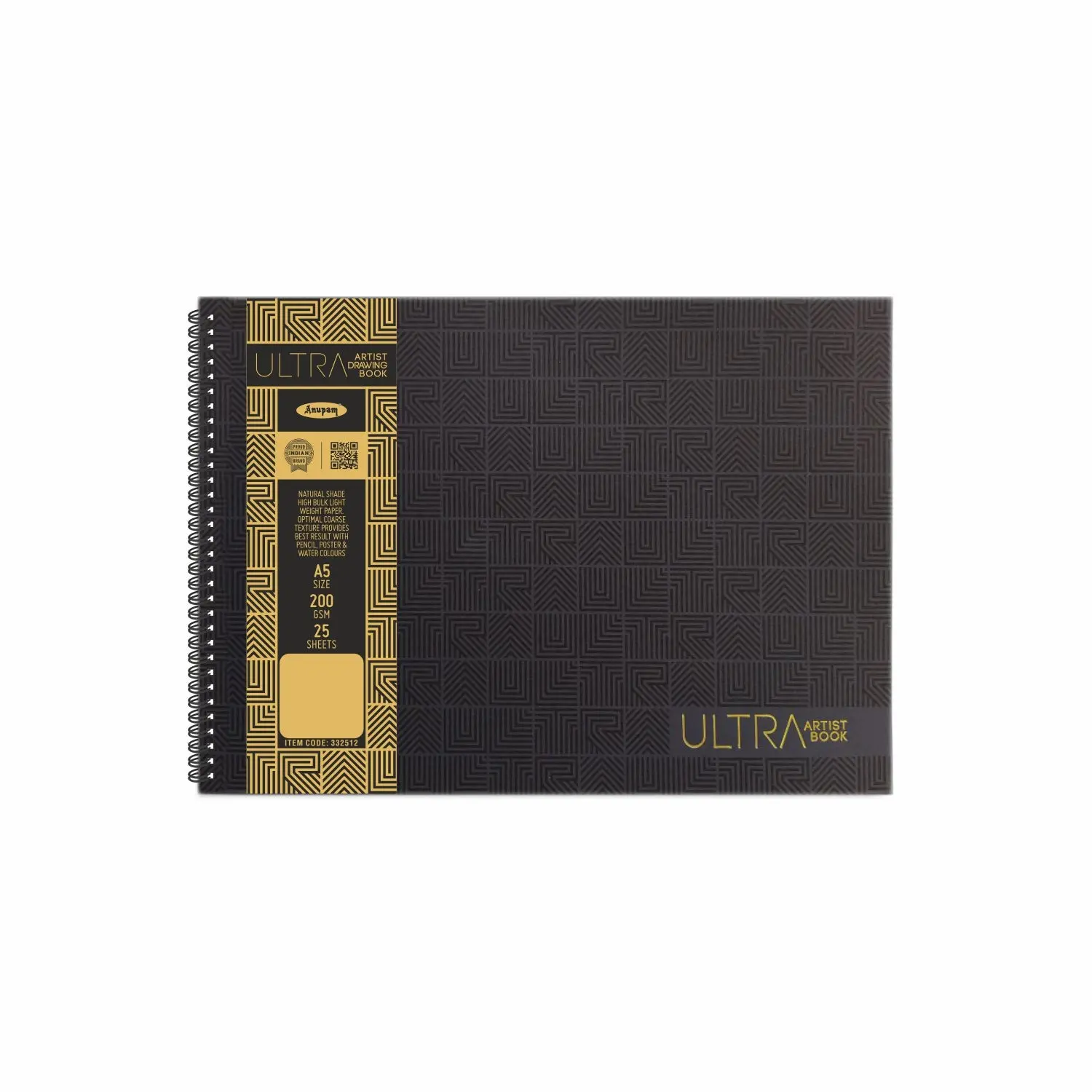 Anupam Ultra Artist Drawing Book - Wireo Bound - 200gsm Cartridge Paper A5