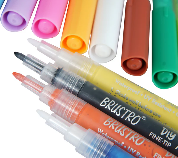 Brustro Diy Acrylic Marker 0.8mm Set Of 12 Shades