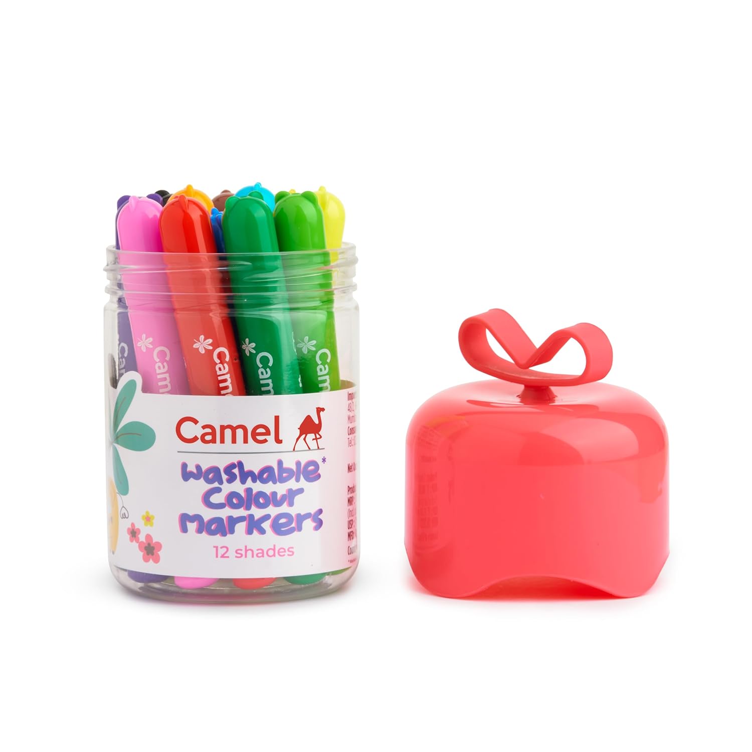 Camel Washable Colour Markers 12 Shades (lid Colour May Vary)