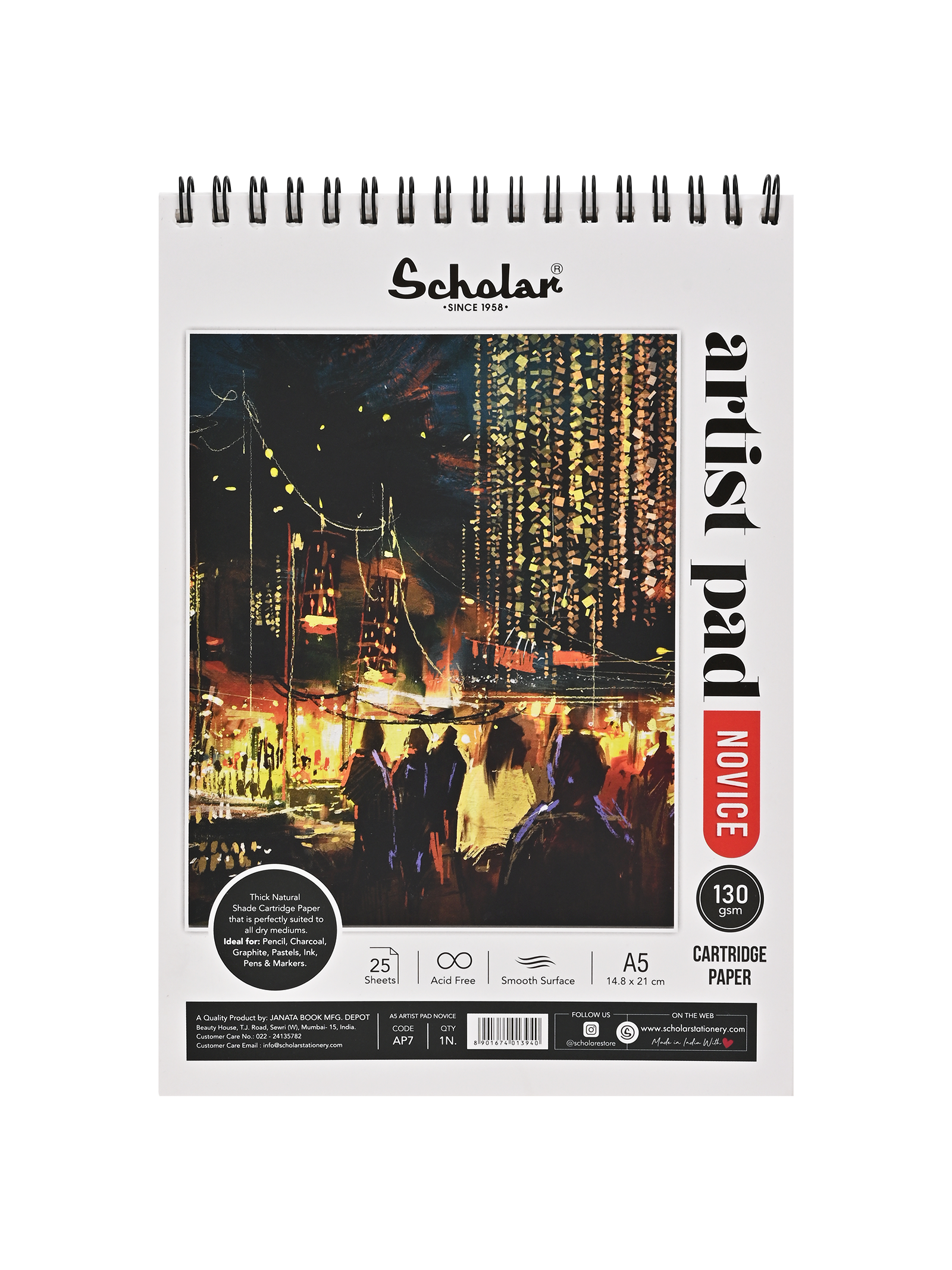 Scholar Novice A5130 Gsm Artist Pad AP7 25 Sheets