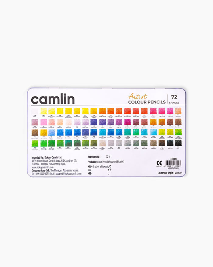 Camlin Artist Colour Pencils Assorted 72 Shades