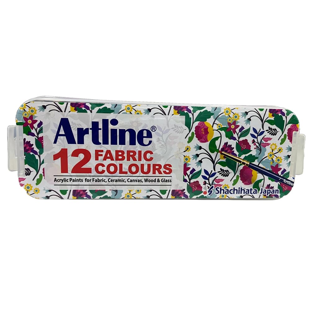 Artline Fabric Colours Assorted Set of 12 (10 ML)