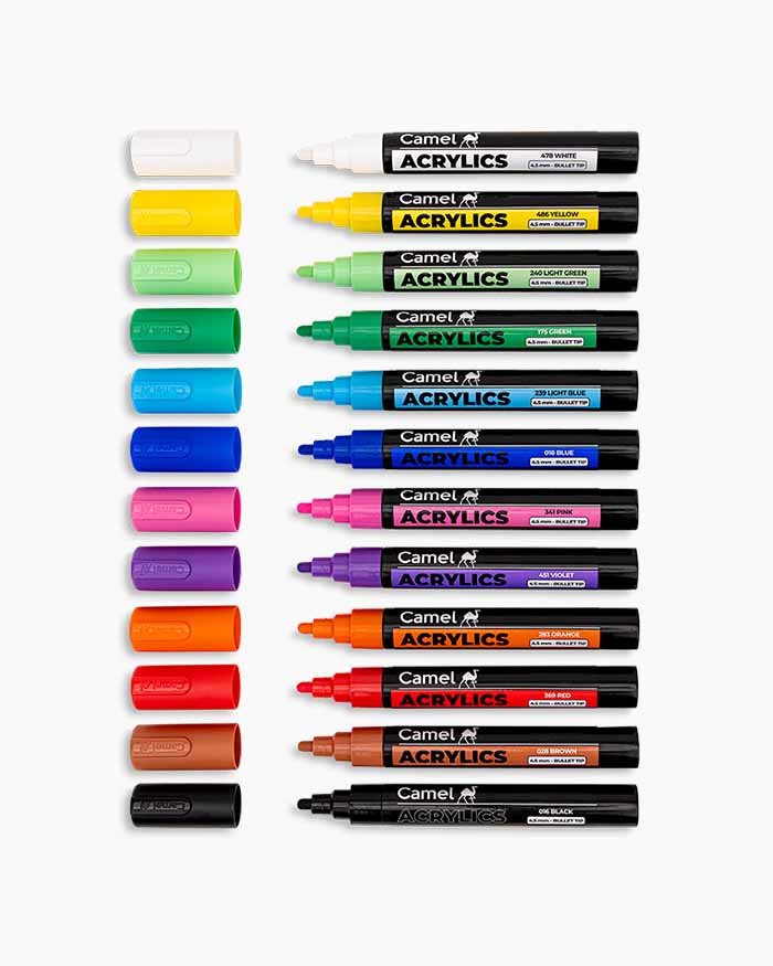 Camel Acrylic Markers 12 Shades