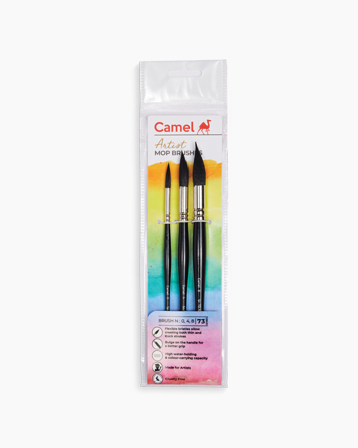Camel Artist Mop Brush 73 Series- Assorted Set of 3