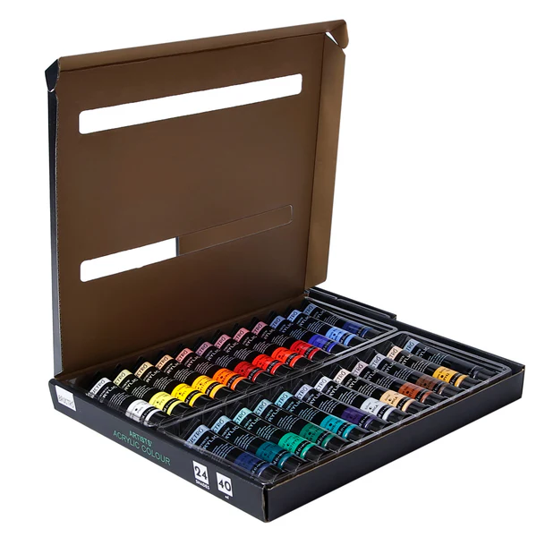 BRUSTRO Artists Acrylic Paint Colour Complete Range of 24 (Basic) 40ml
