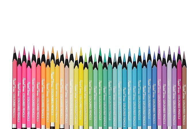 BRUSTRO Artists Coloured Pencils Pastel Tone Set of 36 (in elegant tin box)