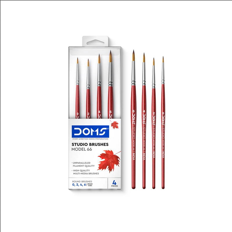 Doms Studio Artist Paint Brush Round Set of 4