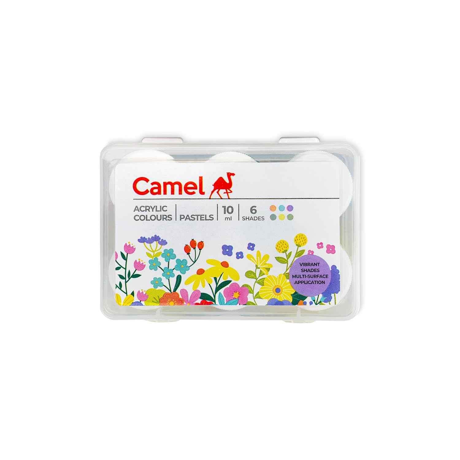 Camel Acrylic Pastel Shades 10ml Each,6 Shades