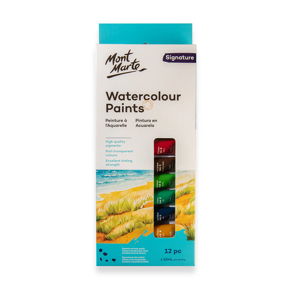 Mont Marte Watercolour Paints Signature 12pc x 12ml PMHS0136