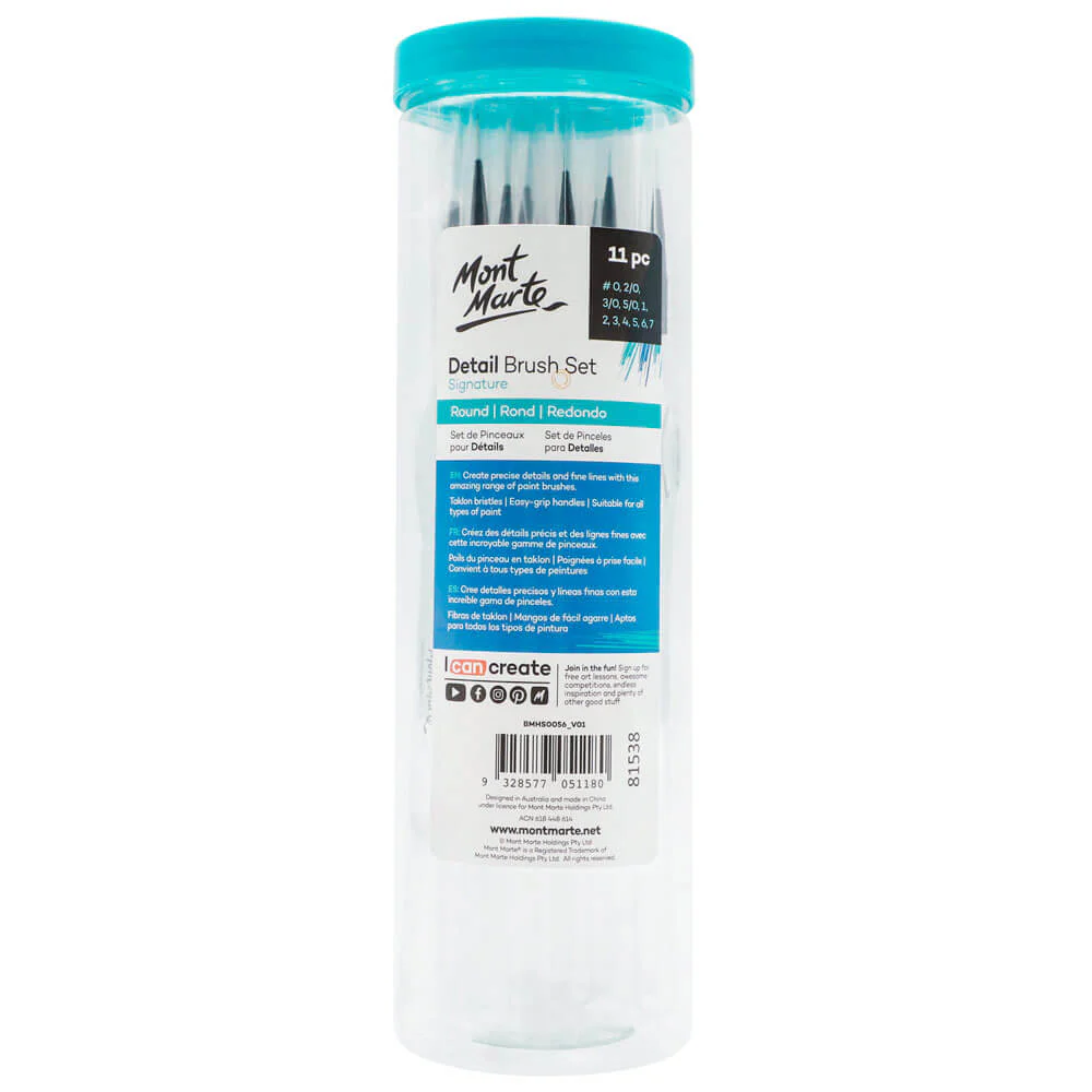Mont Marte Signature Detail Brush Set of 11 BMHS0056