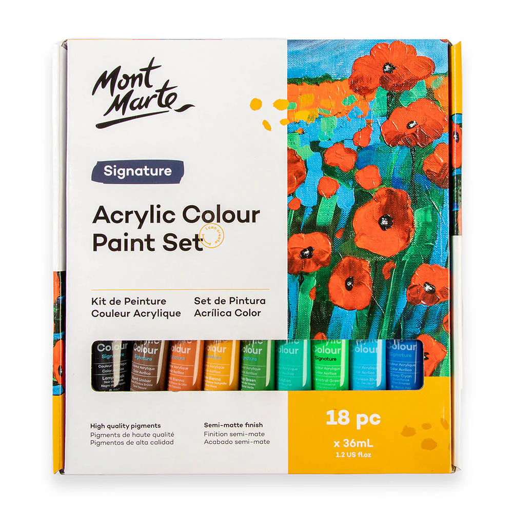 Mont Marte Acrylic Colour Pastel Colours 18pc x 36ml